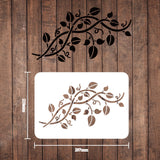CRASPIRE Plastic Drawing Painting Stencils Templates, Rectangle, Leaf Pattern, 297x210mm