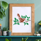 CRASPIRE Plastic Drawing Painting Stencils Templates, Rectangle, Bird Pattern, 297x210mm