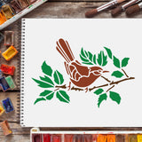 CRASPIRE Plastic Drawing Painting Stencils Templates, Rectangle, Bird Pattern, 297x210mm