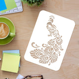 CRASPIRE Plastic Drawing Painting Stencils Templates, Rectangle, Peacock Pattern, 297x210mm