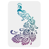 CRASPIRE Plastic Drawing Painting Stencils Templates, Rectangle, Peacock Pattern, 297x210mm