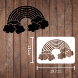 CRASPIRE Plastic Drawing Painting Stencils Templates, Rectangle, Rainbow Pattern, 297x210mm