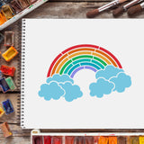 CRASPIRE Plastic Drawing Painting Stencils Templates, Rectangle, Rainbow Pattern, 297x210mm