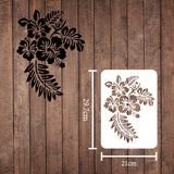 CRASPIRE Plastic Drawing Painting Stencils Templates, Rectangle, Flower Pattern, 297x210mm