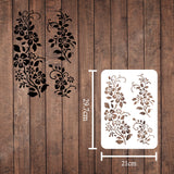 CRASPIRE Plastic Drawing Painting Stencils Templates, Rectangle, Flower Pattern, 297x210mm