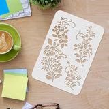 CRASPIRE Plastic Drawing Painting Stencils Templates, Rectangle, Flower Pattern, 297x210mm