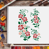 CRASPIRE Plastic Drawing Painting Stencils Templates, Rectangle, Flower Pattern, 297x210mm