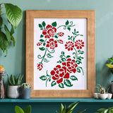 CRASPIRE Plastic Drawing Painting Stencils Templates, Rectangle, Flower Pattern, 297x210mm
