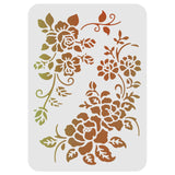 CRASPIRE Plastic Drawing Painting Stencils Templates, Rectangle, Flower Pattern, 297x210mm