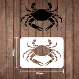 CRASPIRE Plastic Drawing Painting Stencils Templates, Rectangle, Crab Pattern, 297x210mm