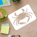 CRASPIRE Plastic Drawing Painting Stencils Templates, Rectangle, Crab Pattern, 297x210mm