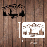 CRASPIRE Plastic Drawing Painting Stencils Templates, Rectangle, Mountain Pattern, 297x210mm
