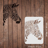 Zebra Drawing Painting Stencils Template 11.8x11.8inch Plastic Stencils Decoration Square Reusable Stencils for Painting on Wood, Floor, Wall and Tile