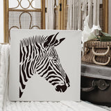 Zebra Drawing Painting Stencils Template 11.8x11.8inch Plastic Stencils Decoration Square Reusable Stencils for Painting on Wood, Floor, Wall and Tile