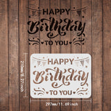CRASPIRE Plastic Drawing Painting Stencils Templates, Rectangle, Birthday Themed Pattern, 297x210mm