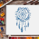 CRASPIRE Plastic Drawing Painting Stencils Templates, Rectangle, Moon Pattern, 297x210mm