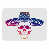 CRASPIRE Plastic Drawing Painting Stencils Templates, Rectangle, Skull Pattern, 297x210mm