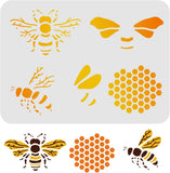 CRASPIRE Plastic Drawing Painting Stencils Templates, Rectangle, Bees Pattern, 297x210mm