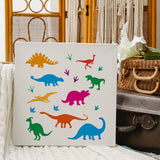 Dinosaurs Stencils Template 8.3x11.7inch Plastic Tyrannosaurus Drawing Painting Stencils Rectangle Prints Pattern Reusable Stencils for Painting on Wood, Floor, Wall and Tile