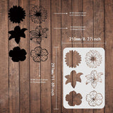 CRASPIRE Plastic Drawing Painting Stencils Templates, Rectangle, Floral Pattern, 297x210mm