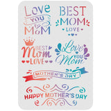 CRASPIRE Plastic Drawing Painting Stencils Templates, Rectangle, Mother's Day Themed Pattern, 297x210mm