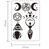 CRASPIRE Plastic Drawing Painting Stencils Templates, Rectangle, Moon Pattern, 297x210mm