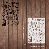 CRASPIRE Plastic Drawing Painting Stencils Templates, Rectangle, Moon Phase Pattern, 297x210mm
