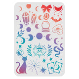 CRASPIRE Plastic Drawing Painting Stencils Templates, Rectangle, Moon Phase Pattern, 297x210mm
