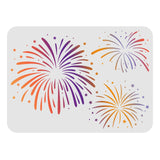 CRASPIRE Plastic Drawing Painting Stencils Templates, Rectangle, Fireworks Pattern, 297x210mm