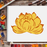 CRASPIRE Plastic Drawing Painting Stencils Templates, Rectangle, Lotus Pattern, 297x210mm