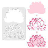 CRASPIRE Plastic Drawing Painting Stencils Templates, Rectangle, Lotus Pattern, 297x210mm