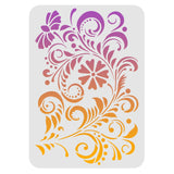 CRASPIRE Plastic Drawing Painting Stencils Templates, Rectangle, Flower Pattern, 297x210mm