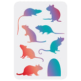 CRASPIRE Plastic Drawing Painting Stencils Templates, Rectangle, Mouse Pattern, 297x210mm