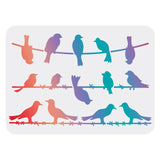 CRASPIRE Plastic Drawing Painting Stencils Templates, Rectangle, Bird Pattern, 297x210mm