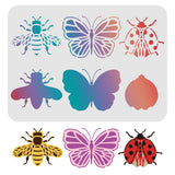 CRASPIRE Plastic Drawing Painting Stencils Templates, Rectangle, Insect Pattern, 297x210mm