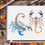 CRASPIRE Plastic Drawing Painting Stencils Templates, Rectangle, Scorpion Pattern, 297x210mm