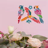 CRASPIRE Plastic Drawing Painting Stencils Templates, Rectangle, Parrot Pattern, 297x210mm