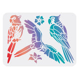 CRASPIRE Plastic Drawing Painting Stencils Templates, Rectangle, Parrot Pattern, 297x210mm