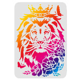 CRASPIRE Plastic Drawing Painting Stencils Templates, Rectangle, Lion Pattern, 297x210mm