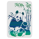 CRASPIRE Plastic Drawing Painting Stencils Templates, Rectangle, Panda Pattern, 297x210mm