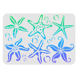 CRASPIRE Plastic Drawing Painting Stencils Templates, Rectangle, Starfish Pattern, 297x210mm