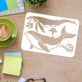 CRASPIRE Plastic Drawing Painting Stencils Templates, Rectangle, Whale Pattern, 297x210mm