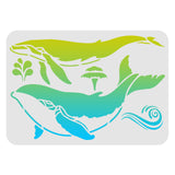 CRASPIRE Plastic Drawing Painting Stencils Templates, Rectangle, Whale Pattern, 297x210mm