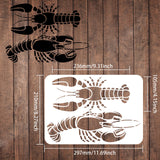 CRASPIRE Plastic Drawing Painting Stencils Templates, Rectangle, Shrimp Pattern, 297x210mm