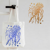 CRASPIRE Plastic Drawing Painting Stencils Templates, Rectangle, Jellyfish Pattern, 297x210mm