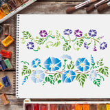 CRASPIRE Plastic Drawing Painting Stencils Templates, Rectangle, Flower Pattern, 297x210mm