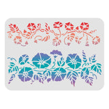 CRASPIRE Plastic Drawing Painting Stencils Templates, Rectangle, Flower Pattern, 297x210mm