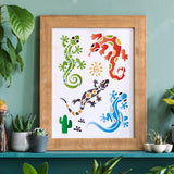 CRASPIRE Plastic Drawing Painting Stencils Templates, Rectangle, Lizard Pattern, 297x210mm