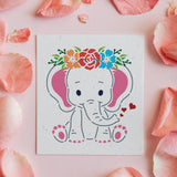 CRASPIRE Plastic Drawing Painting Stencils Templates, Rectangle, Elephant Pattern, 297x210mm