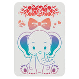 CRASPIRE Plastic Drawing Painting Stencils Templates, Rectangle, Elephant Pattern, 297x210mm